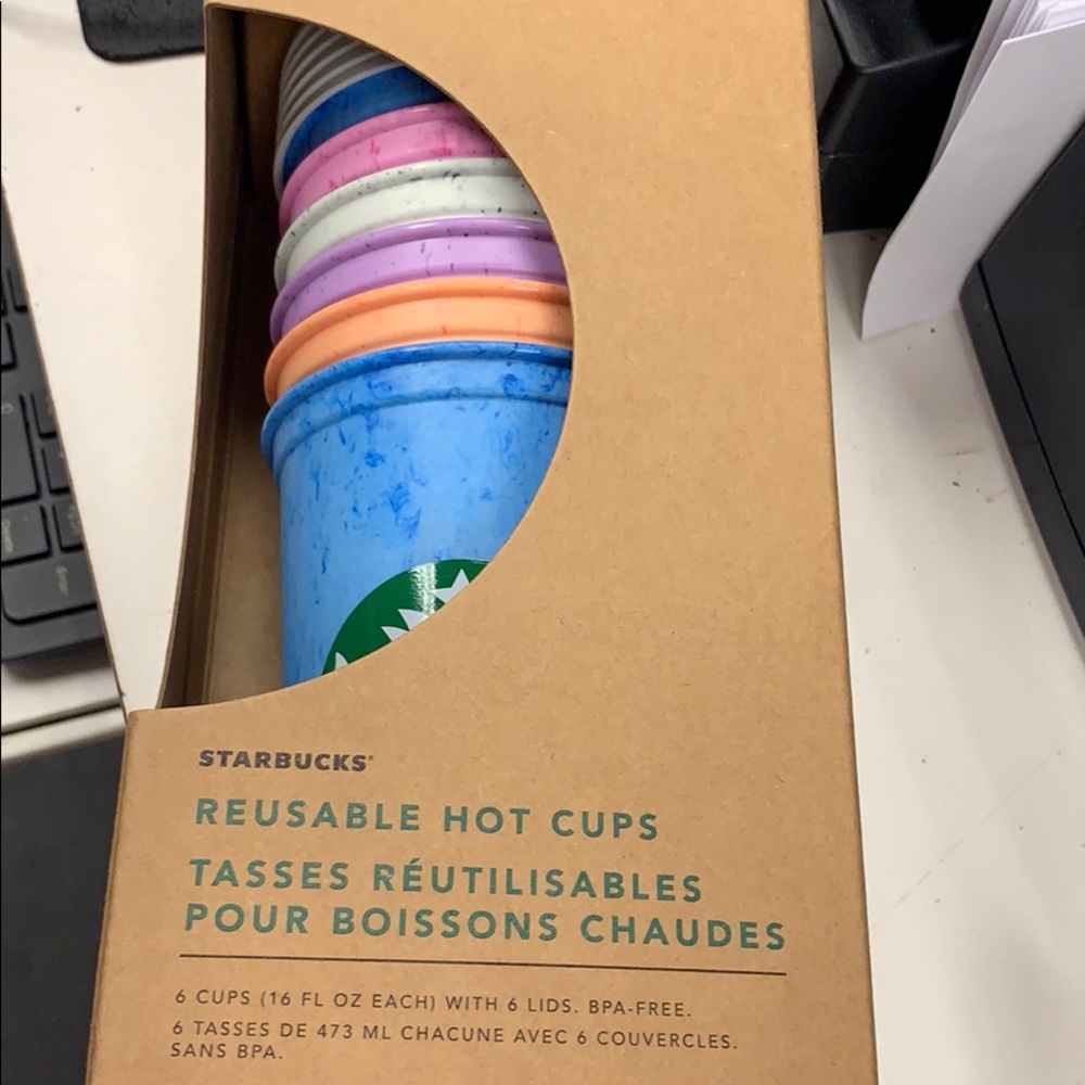 Set of 6 Starbucks reusable Hot Cups (16 fl oz)